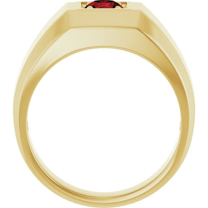 14K Yellow Gold Natural Mozambique Garnet Ring