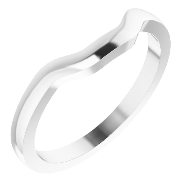 14K White Gold Band for 6x4 mm Emerald Ring