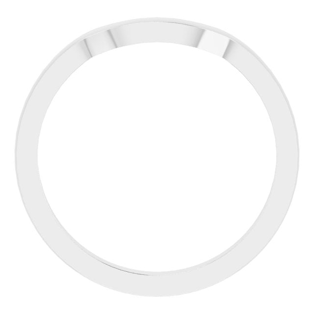 14K White Gold Band for 6x4 mm Emerald Ring
