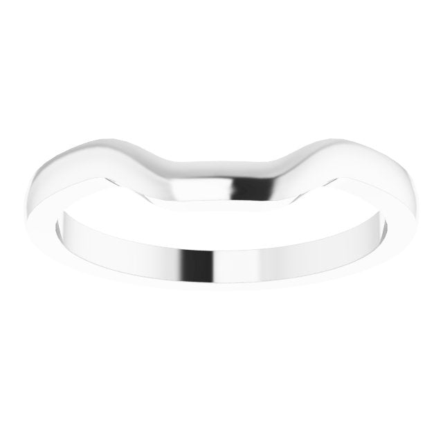 14K White Gold Band for 6x4 mm Emerald Ring