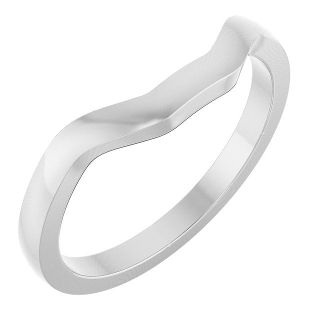 14K White Gold Band for 9x7 mm Emerald Ring, 4.53 mm