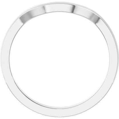 14K White Gold Band for 9x7 mm Emerald Ring, 4.53 mm