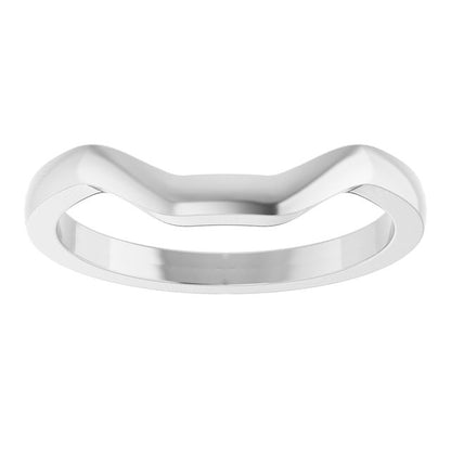 14K White Gold Band for 9x7 mm Emerald Ring, 4.53 mm