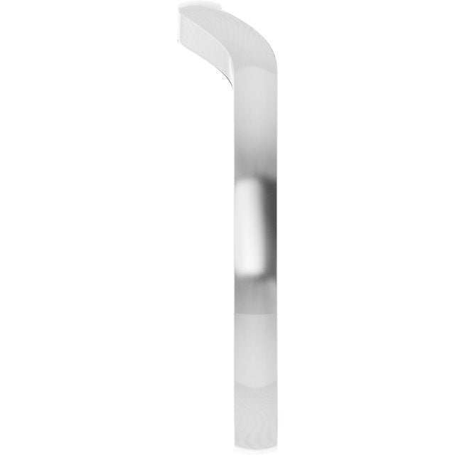 14K White Gold Band for 9x7 mm Emerald Ring, 4.53 mm