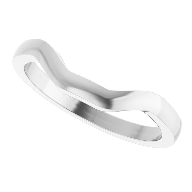 14K White Gold Band for 9x7 mm Emerald Ring, 4.53 mm