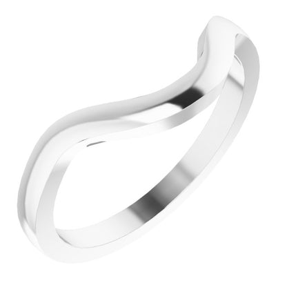14K White Gold Band for 6x4 mm Emerald Ring