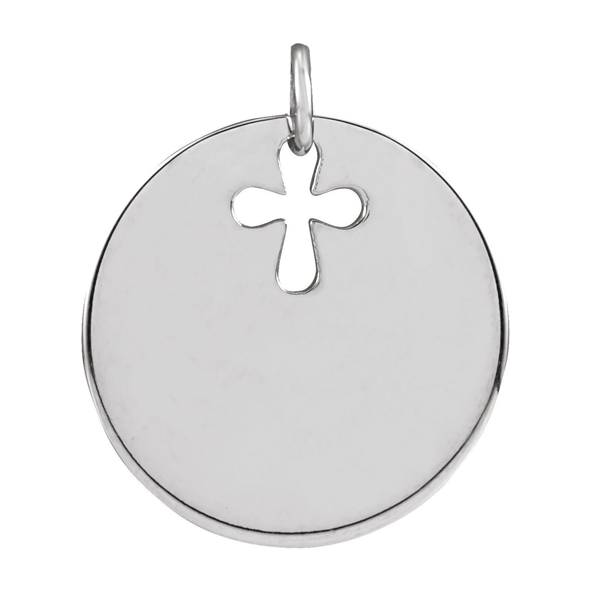 Sterling Silver Pierced Cross Disc Pendant