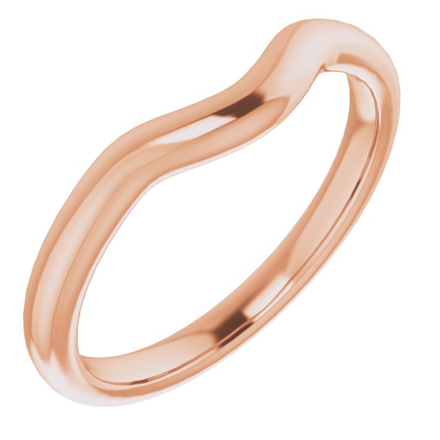 14K Rose Gold Band for 8x6 mm Emerald Ring
