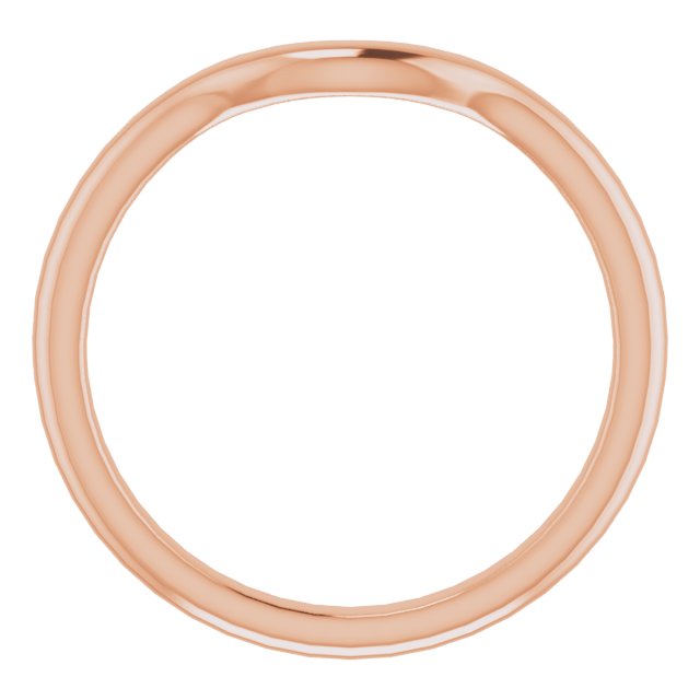 14K Rose Gold Band for 8x6 mm Emerald Ring