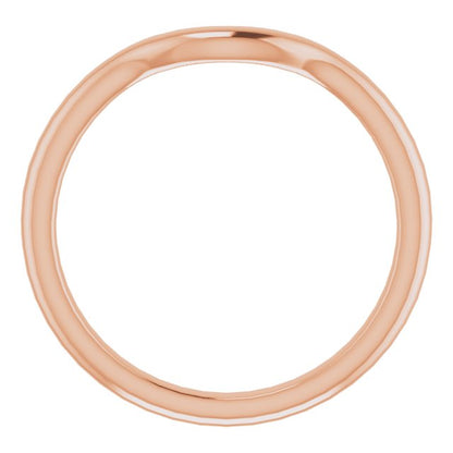 14K Rose Gold Band for 8x6 mm Emerald Ring