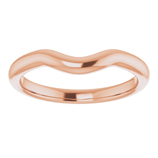14K Rose Gold Band for 8x6 mm Emerald Ring