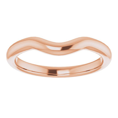 14K Rose Gold Band for 8x6 mm Emerald Ring
