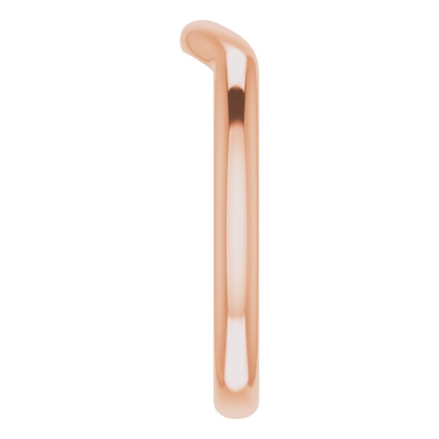 14K Rose Gold Band for 8x6 mm Emerald Ring