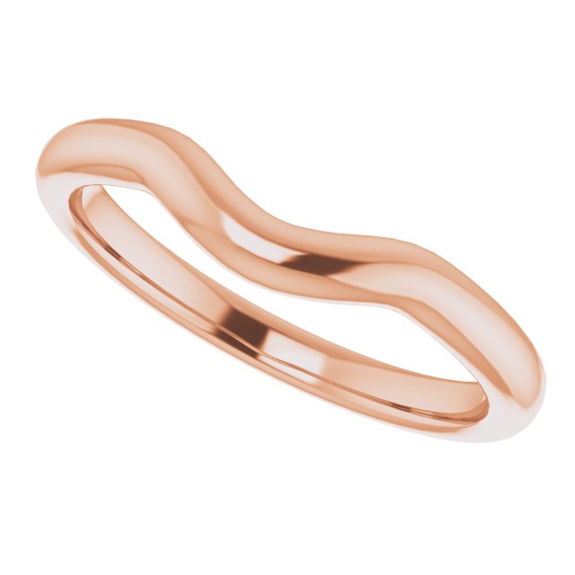 14K Rose Gold Band for 8x6 mm Emerald Ring