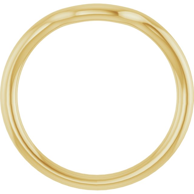 14K Yellow Gold Band for 9x7 mm Emerald Ring, 3.47 mm