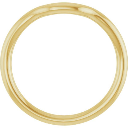 14K Yellow Gold Band for 9x7 mm Emerald Ring, 3.47 mm
