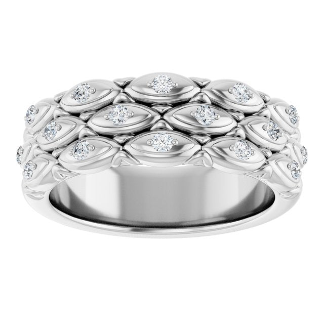 14K White Gold 1/3 CTW Natural Diamond Anniversary Band, 7.76 mm