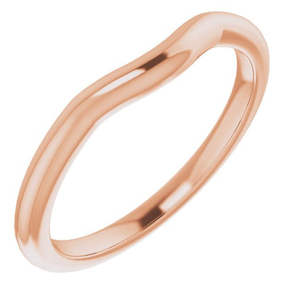 14K Rose Gold Band for 10x8 mm Emerald Ring