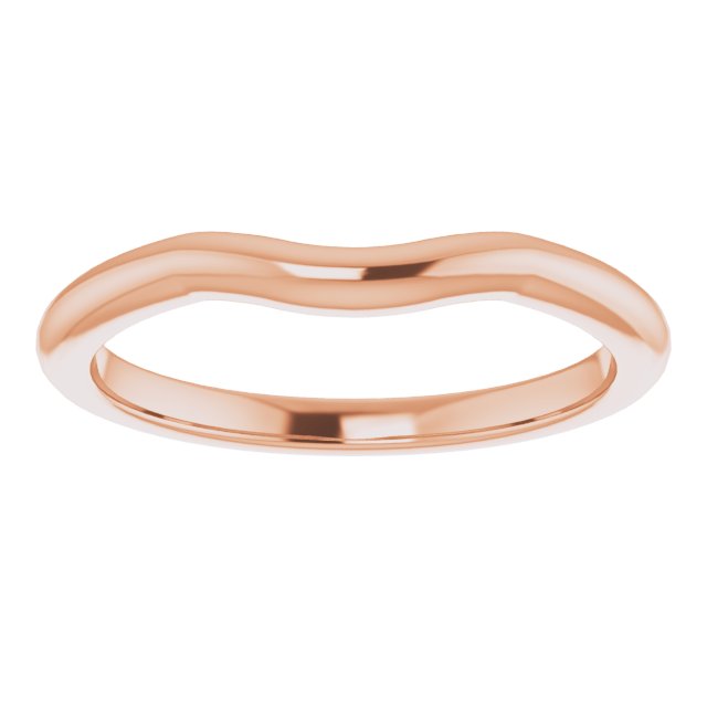 14K Rose Gold Band for 10x8 mm Emerald Ring