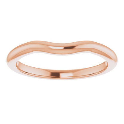 14K Rose Gold Band for 10x8 mm Emerald Ring