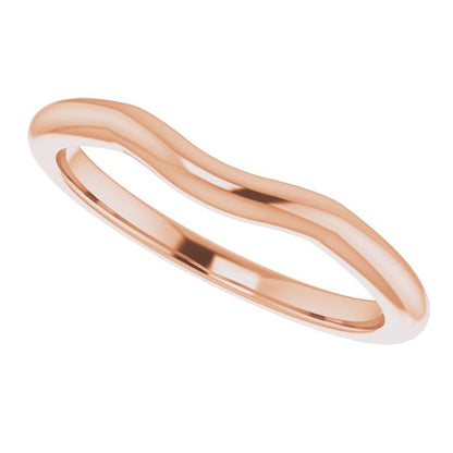14K Rose Gold Band for 10x8 mm Emerald Ring