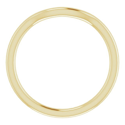 14K Yellow Gold Band for 7x5 mm Emerald Ring, 2.8 mm