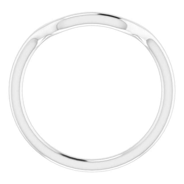 14K White Gold Band for 12x10 mm Emerald Ring