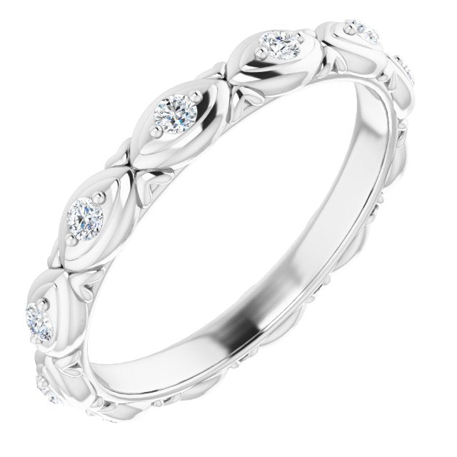 14K White Gold 1/3 CTW Natural Diamond Eternity Band