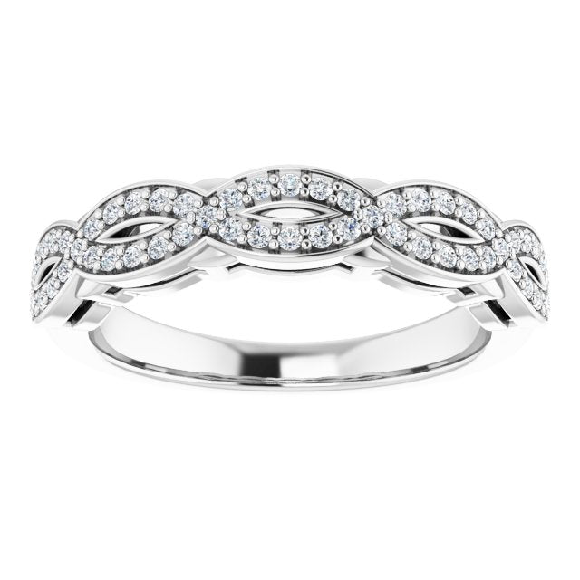 14K White Gold 1/4 CTW Natural Diamond Anniversary Band, 4.22 mm