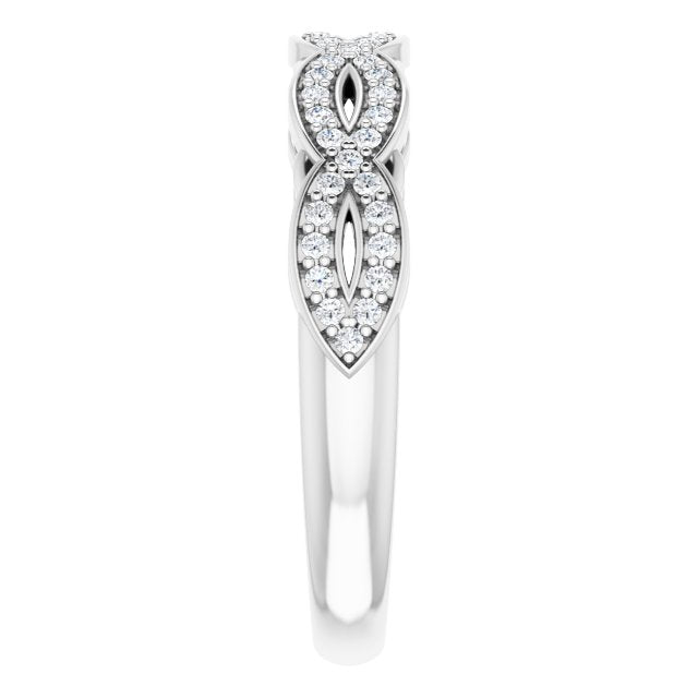 14K White Gold 1/4 CTW Natural Diamond Anniversary Band, 4.22 mm