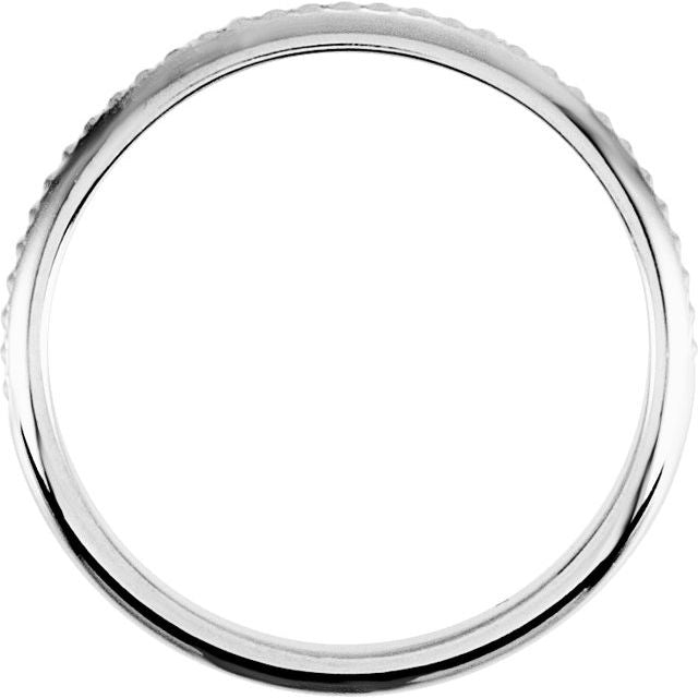 14K White Gold Milgrain Band