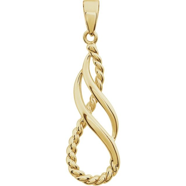 14K Yellow Gold Rope Pendant