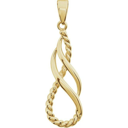 14K Yellow Gold Rope Pendant