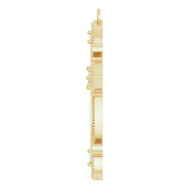 Natural Citrine & .06 CTW Natural Diamond Cross Dangle