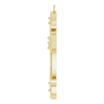 Natural Citrine & .06 CTW Natural Diamond Cross Dangle