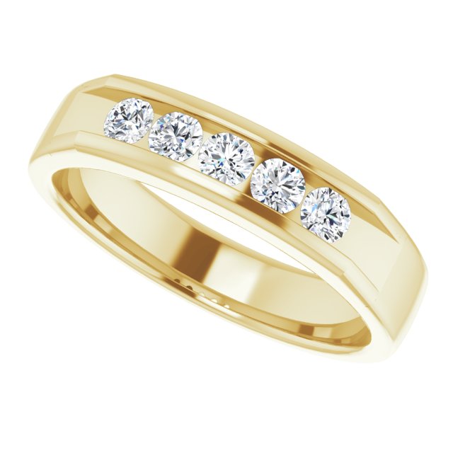14K Yellow Gold 1/2 CTW Natural Diamond Band, 5 mm