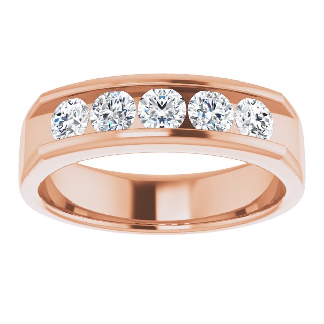 14K Rose Gold 1 1/5 CTW Natural Diamond Band