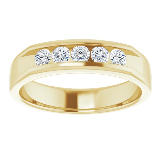 14K Yellow Gold 1/2 CTW Natural Diamond Band, 5 mm