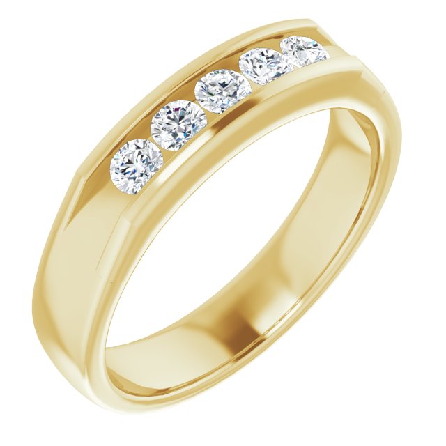 14K Yellow Gold 1/2 CTW Natural Diamond Band, 5 mm
