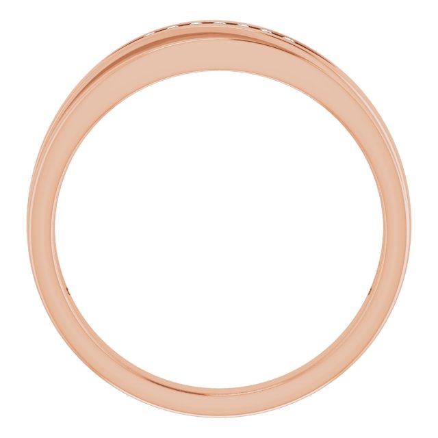 14K Rose Gold .05 CTW Natural Diamond Band