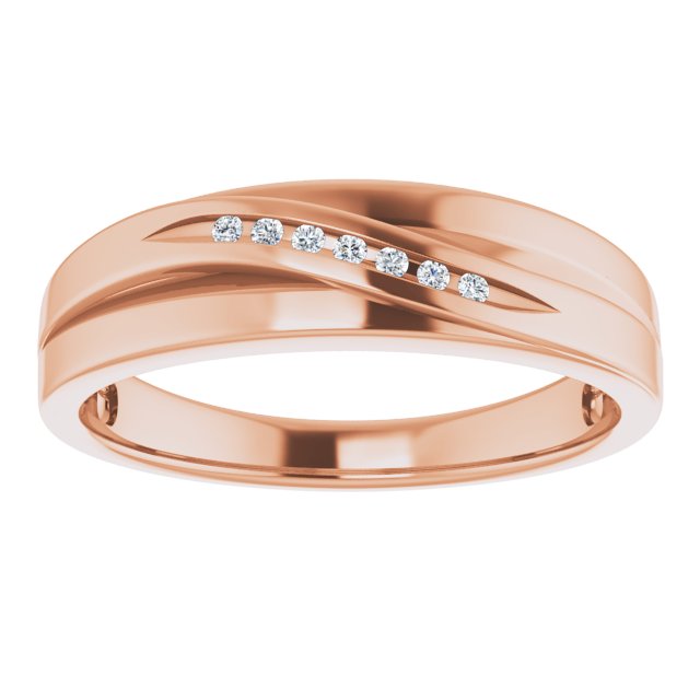 14K Rose Gold .05 CTW Natural Diamond Band