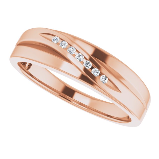 14K Rose Gold .06 CTW Natural Diamond Band