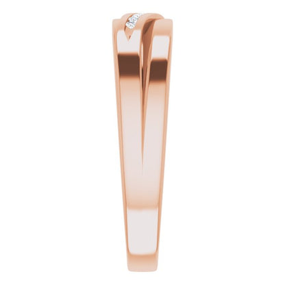 14K Rose Gold .05 CTW Natural Diamond Band