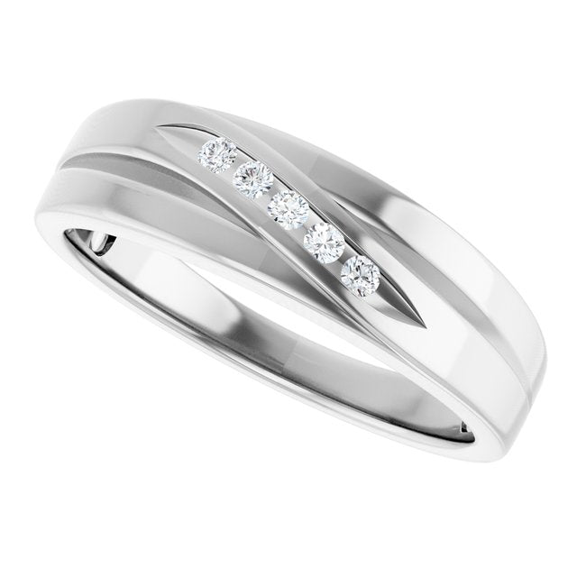 1/10 CTW Natural Diamond Band, 6.4 mm