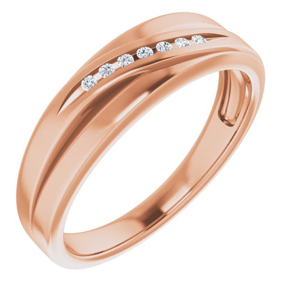 14K Rose Gold .06 CTW Natural Diamond Band