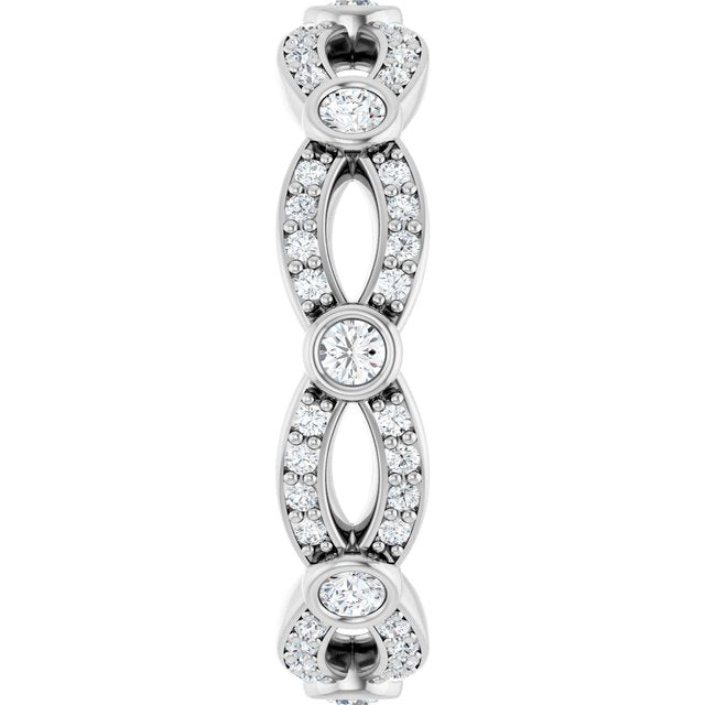 14K White Gold 1/2 CTW Diamond Round Eternity Band