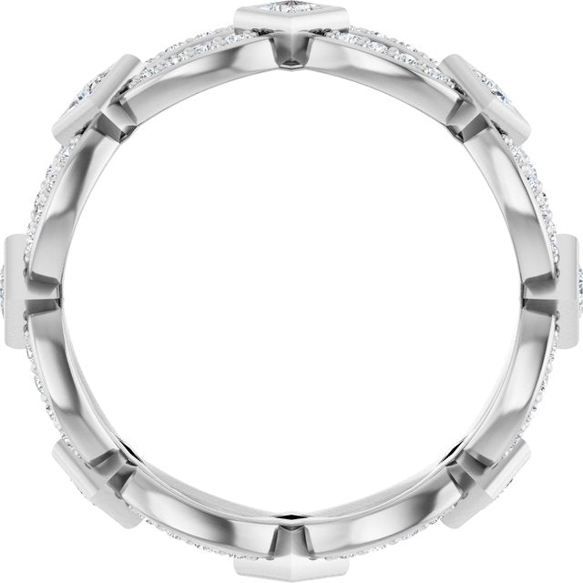 14K White Gold 5/8 CTW Diamond Square Eternity Band