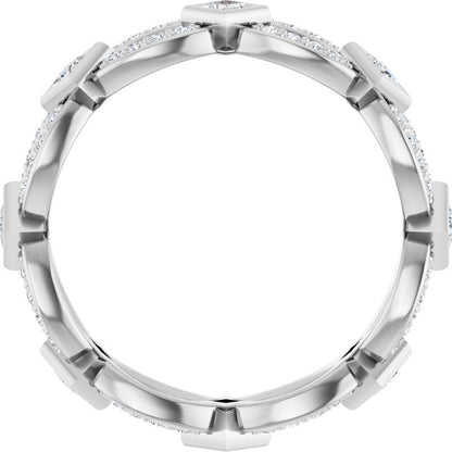 14K White Gold 5/8 CTW Diamond Square Eternity Band