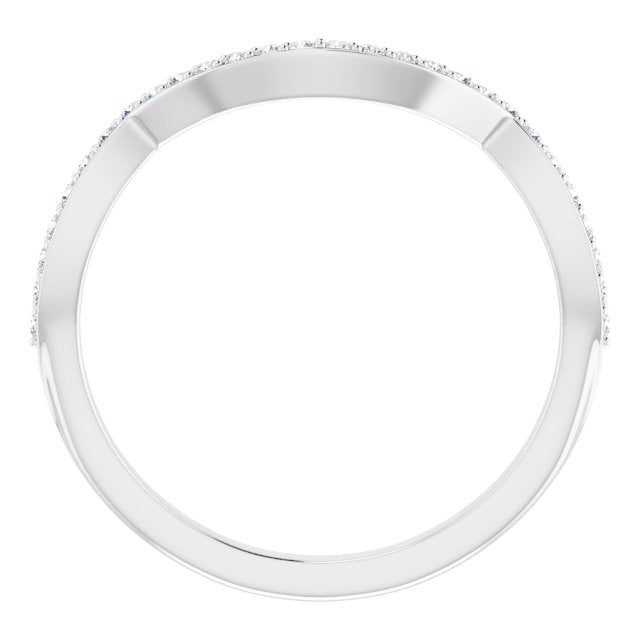 14K White Gold 1/10 CTW Natural Diamond Band
