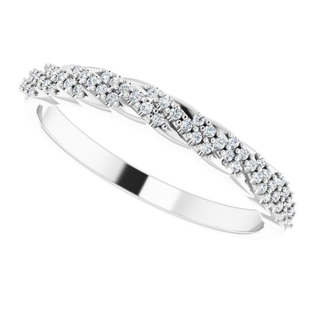14K White Gold 1/6 CTW Natural Diamond Band